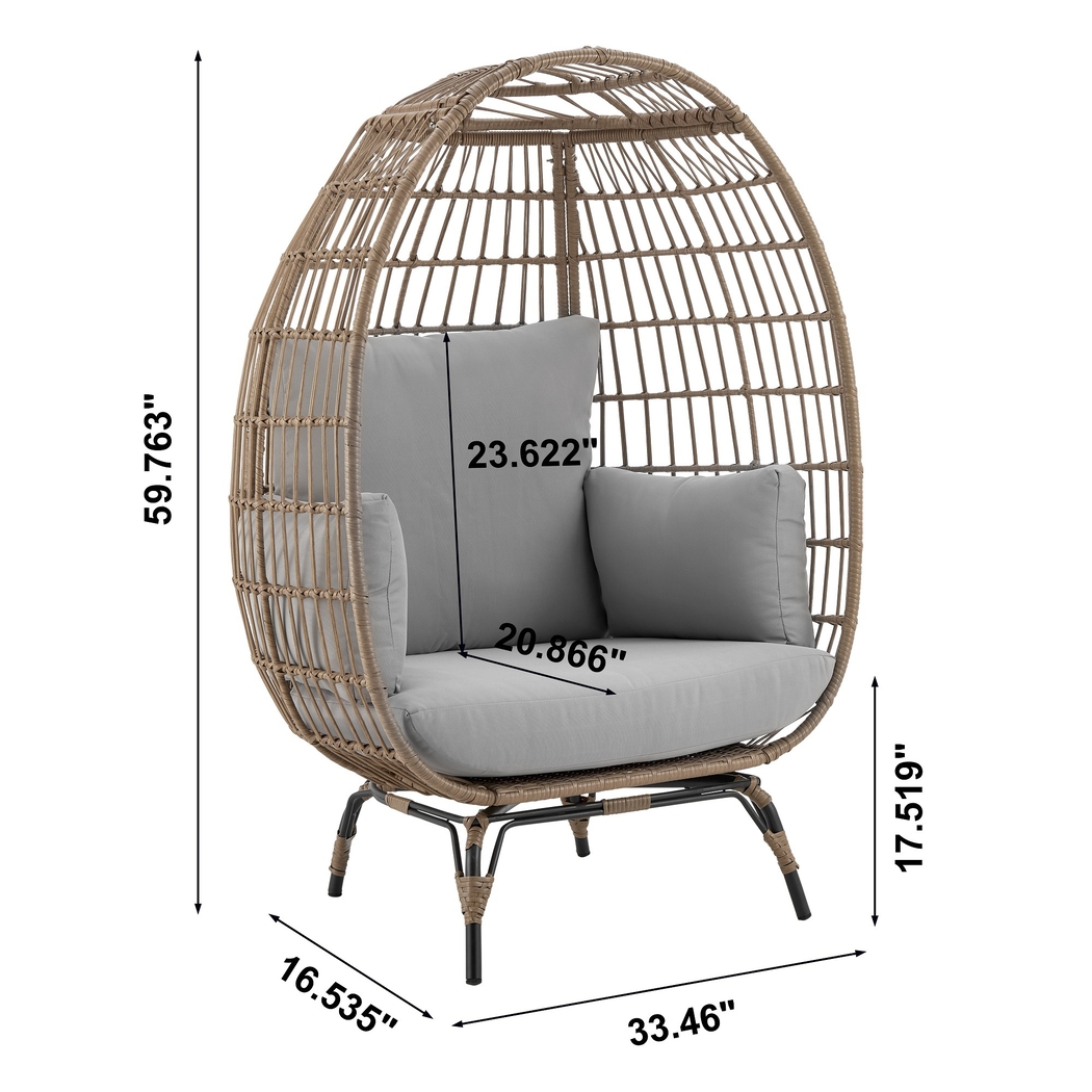 Clovehitch Gray Egg Chair - Thumbnail - Image 3