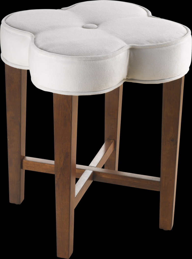 Clover Bay White Vanity Stool - Thumbnail - Image 1