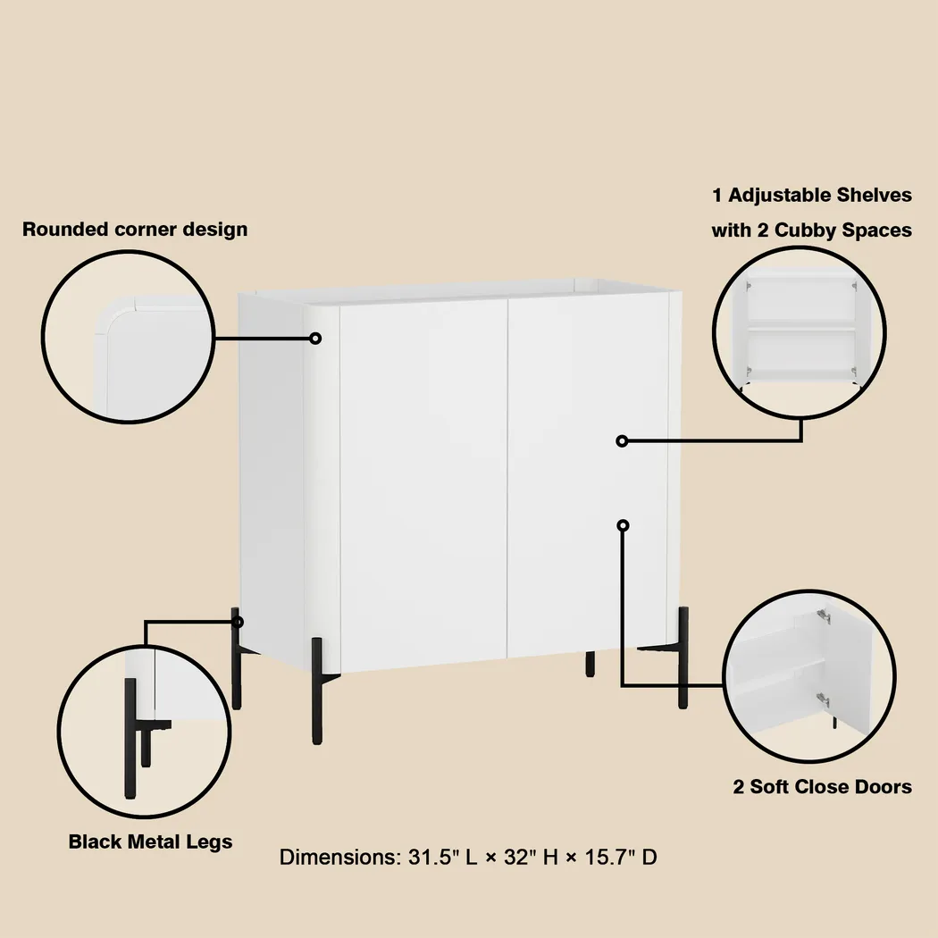 Cloverdaley White Accent Cabinet - Thumbnail - Image 6