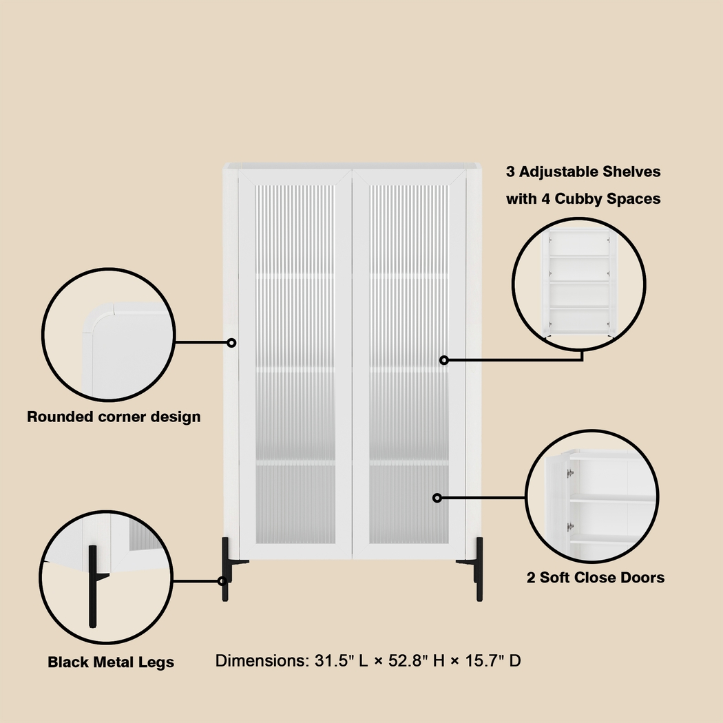 Cloverdaley White Decor Cabinet - Thumbnail - Image 6