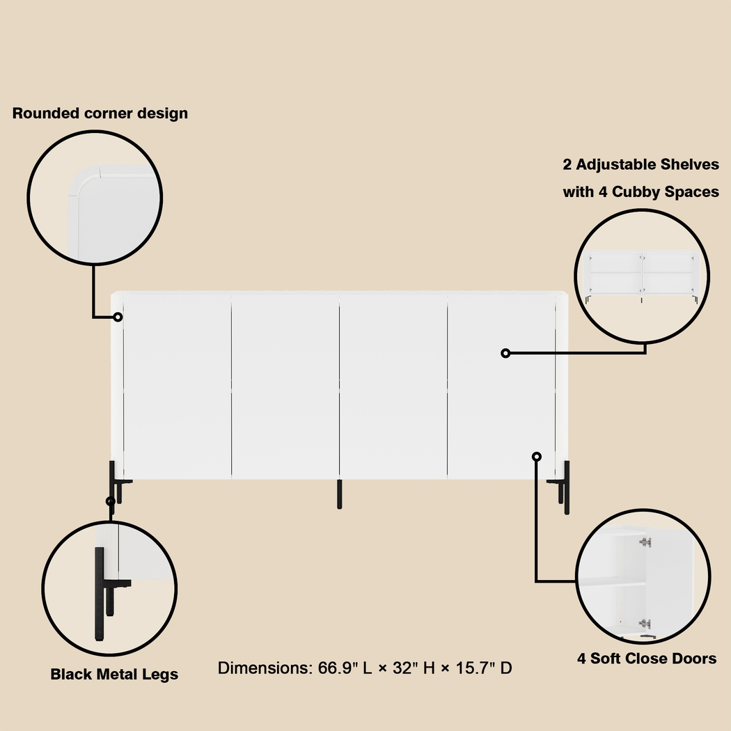Cloverdaley White Sideboard - Thumbnail - Image 6