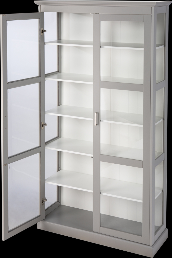 Clovermeade Gray Curio Cabinet - Thumbnail - Image 2