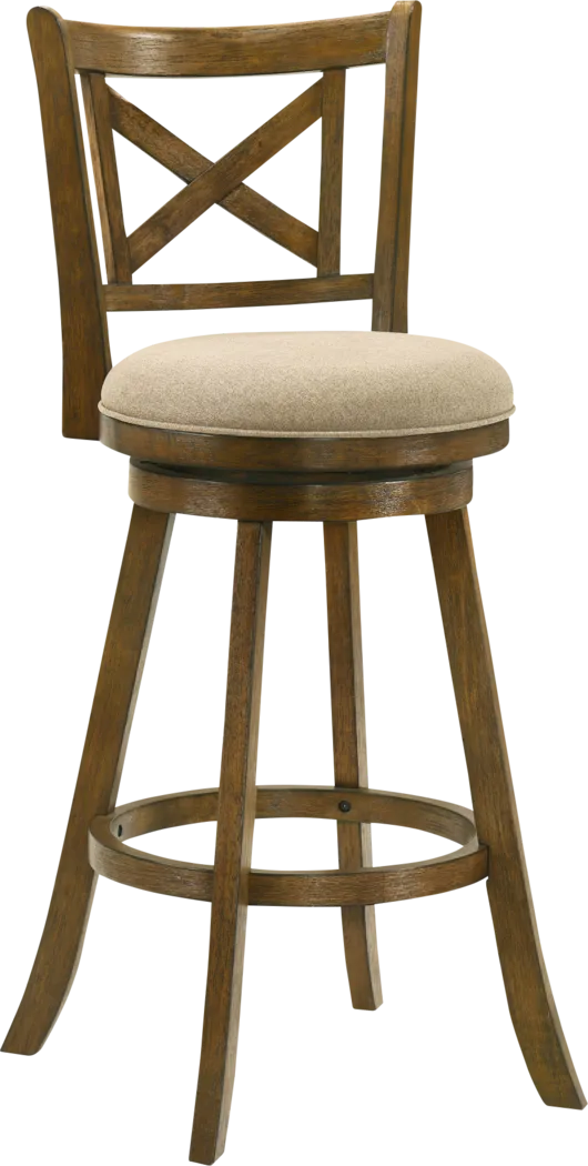 Cloverprises Beige Swivel Barstool - Thumbnail - Image 1