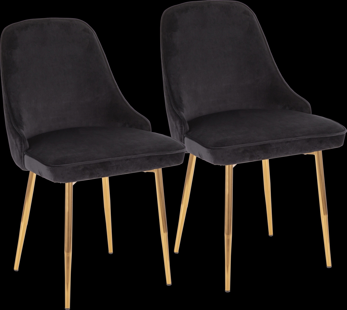 Clovis Black Dining Chair, Set of 2 - Thumbnail - Image 1