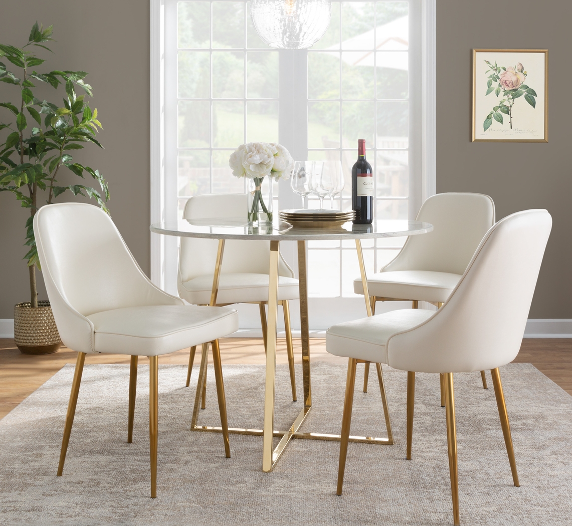 Clovis I White Dining Chair, Set of 2 - Thumbnail - Image 2