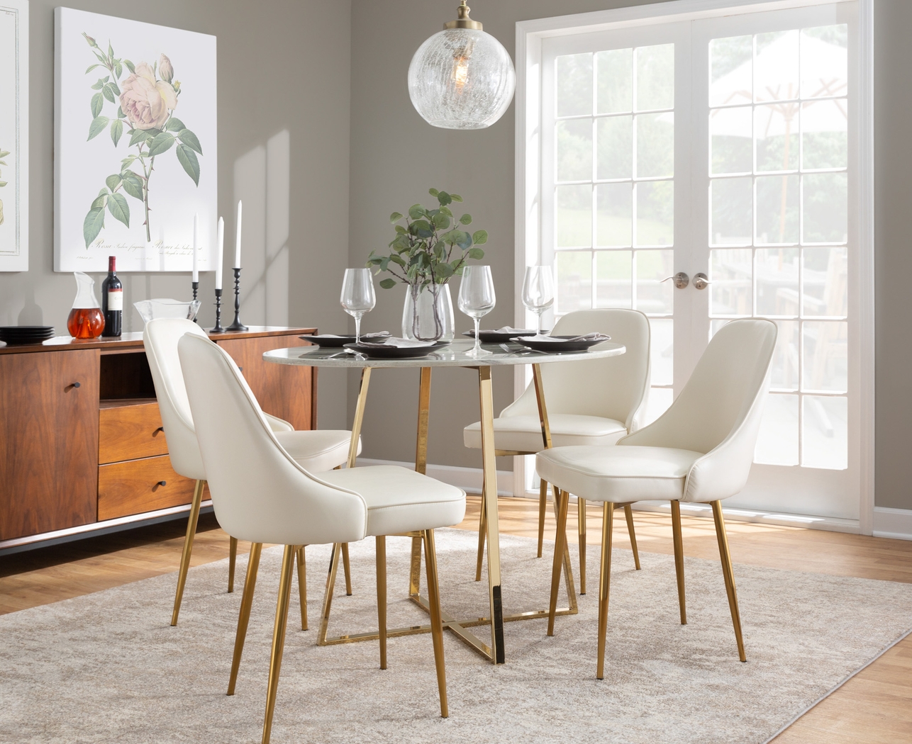 Clovis I White Dining Chair, Set of 2 - Thumbnail - Image 3