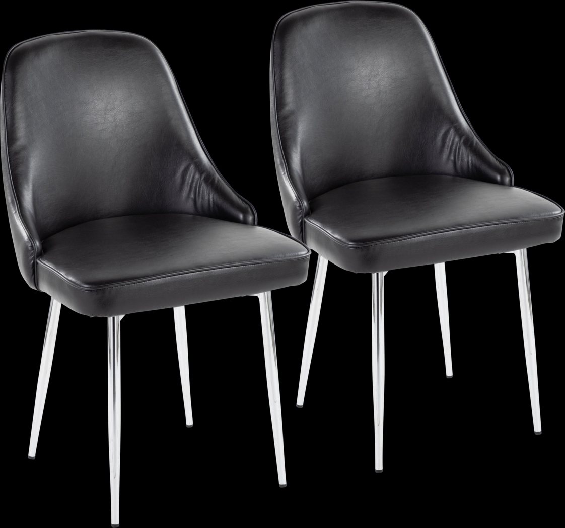 Clovis II Black Dining Chair, Set of 2 - Thumbnail - Image 1