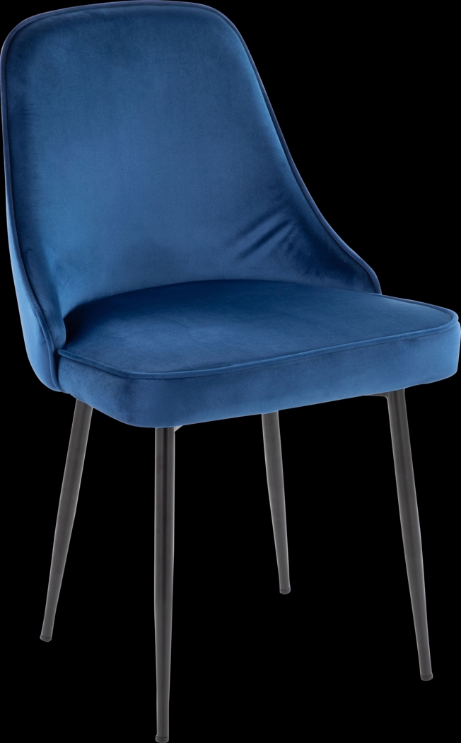 Clovis III Navy Dining Chair, Set of 2 - Thumbnail - Image 3