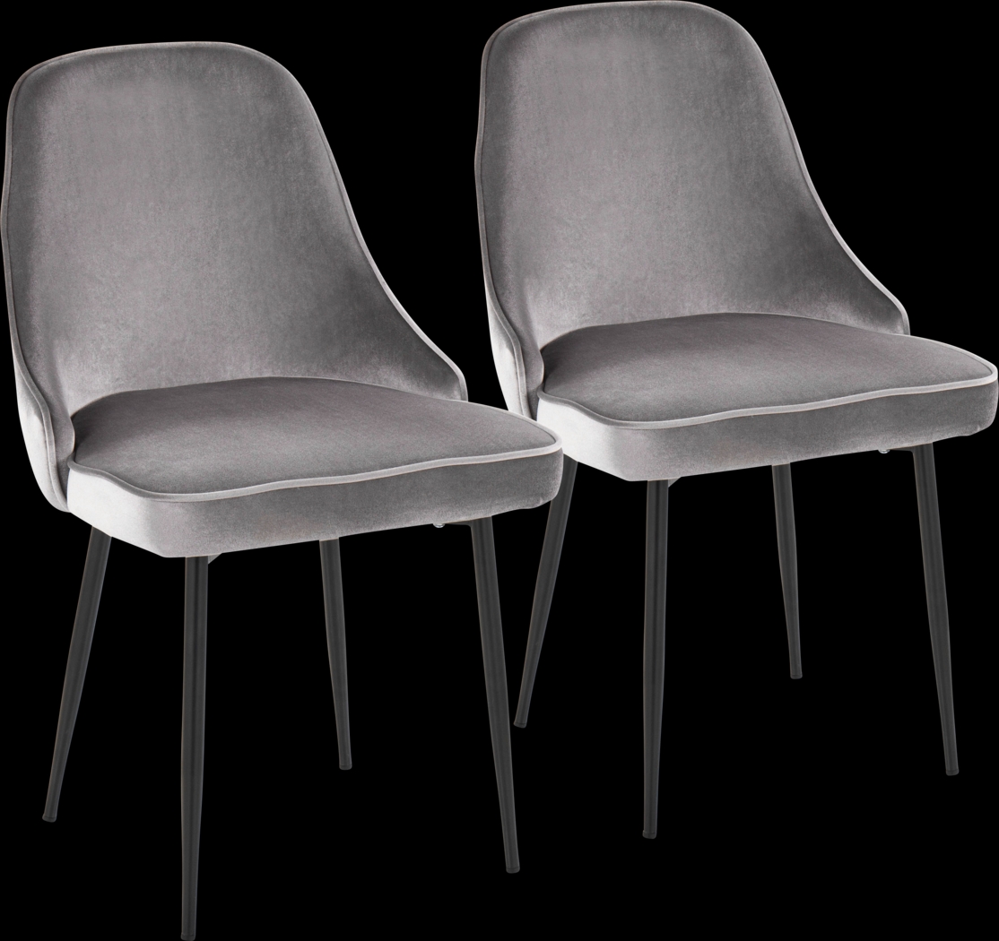 Clovis Silver Dining Chair, Set of 2 - Thumbnail - Image 1