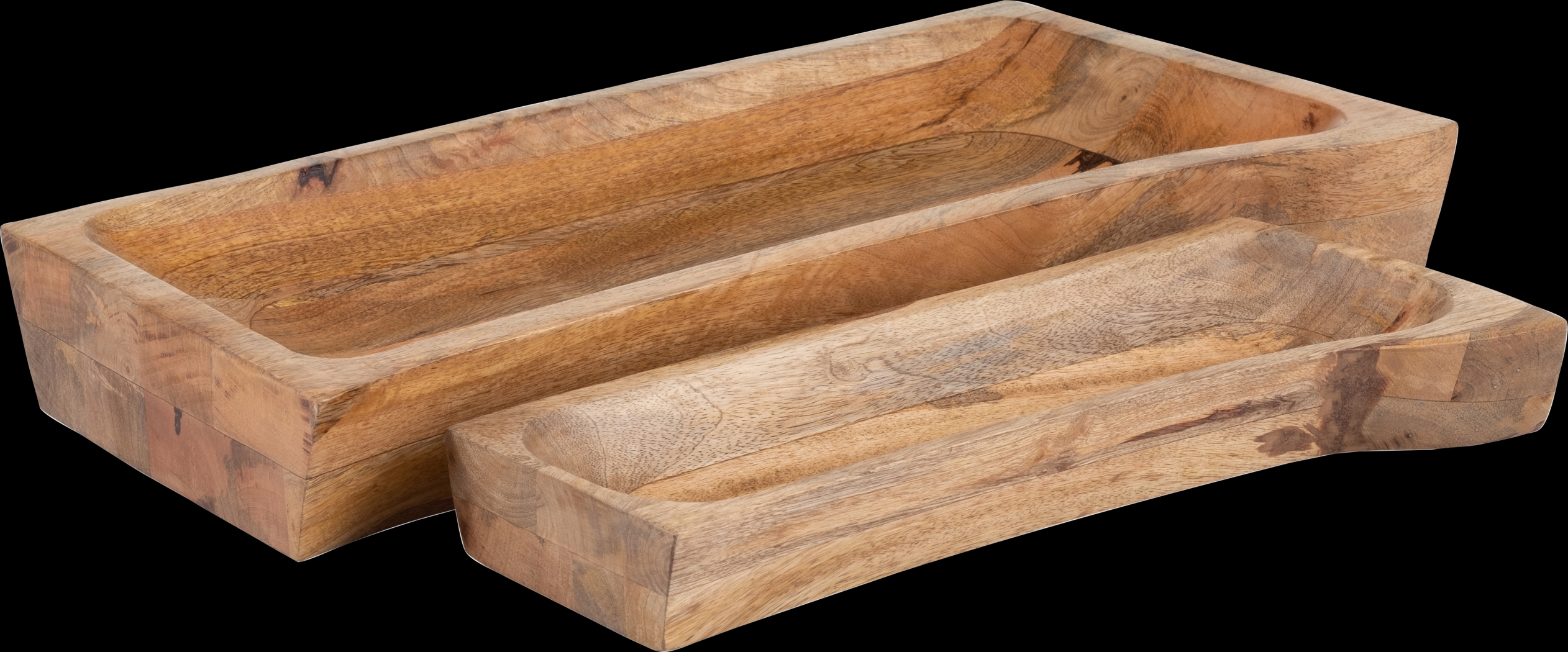 Clybourn Brown Tray, Set of 2 - Thumbnail - Image 1