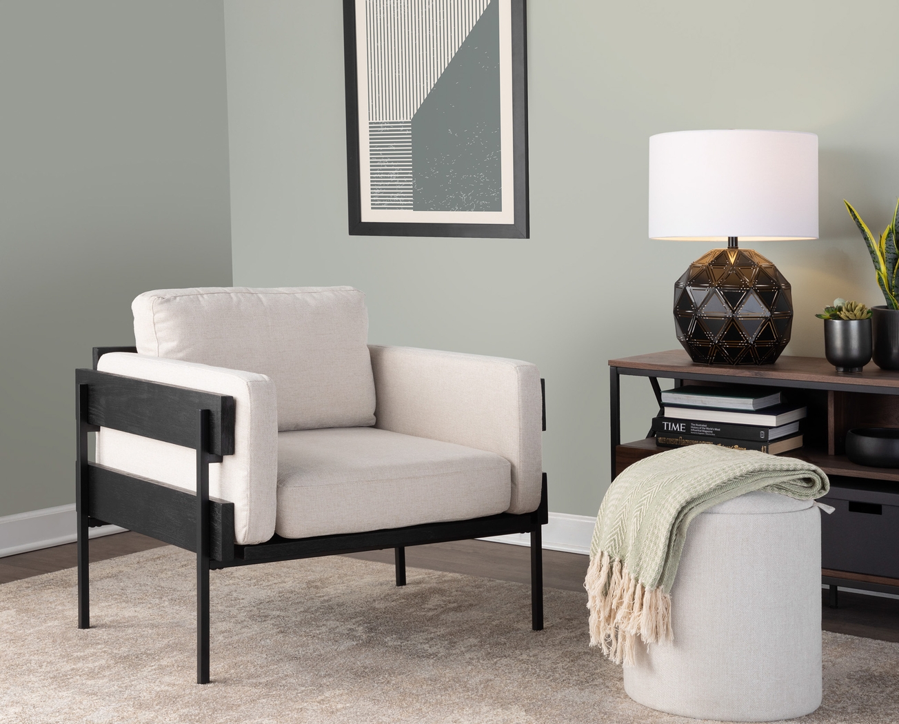 Clyburn II Cream Accent Chair - Thumbnail - Image 2