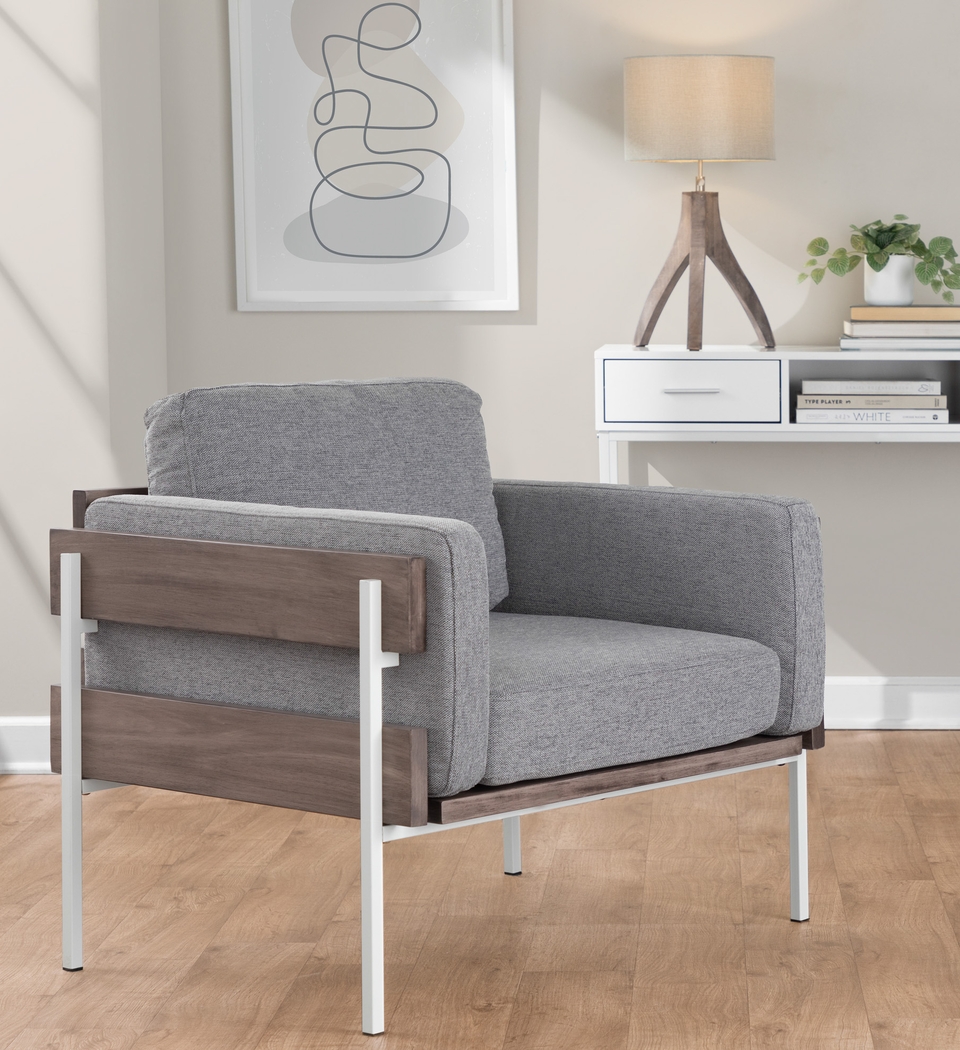 Clyburn III Gray Accent Chair - Thumbnail - Image 2