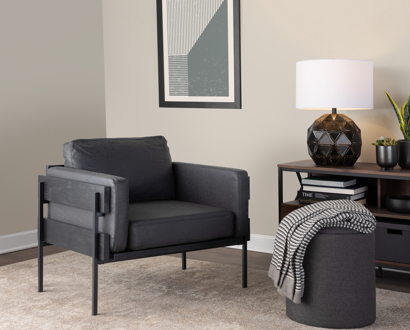 Clyburn IV Black Accent Chair - Thumbnail - Image 2