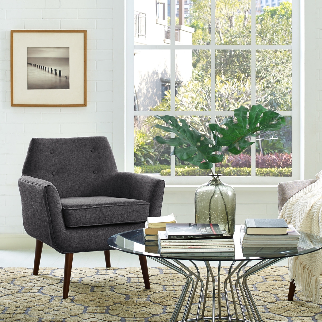 Clyde Gray Accent Chair - Thumbnail - Image 2