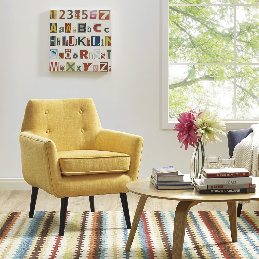 Clyde Yellow Accent Chair - Thumbnail - Image 2