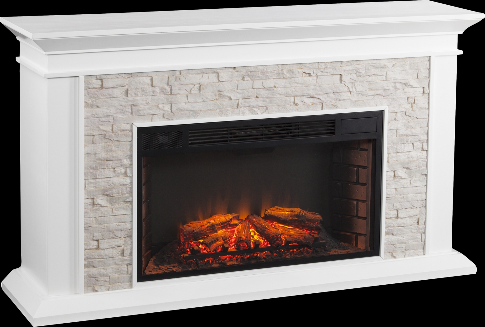 Clydebank White 60 in. Console with Electric Fireplace - Thumbnail - Image 1