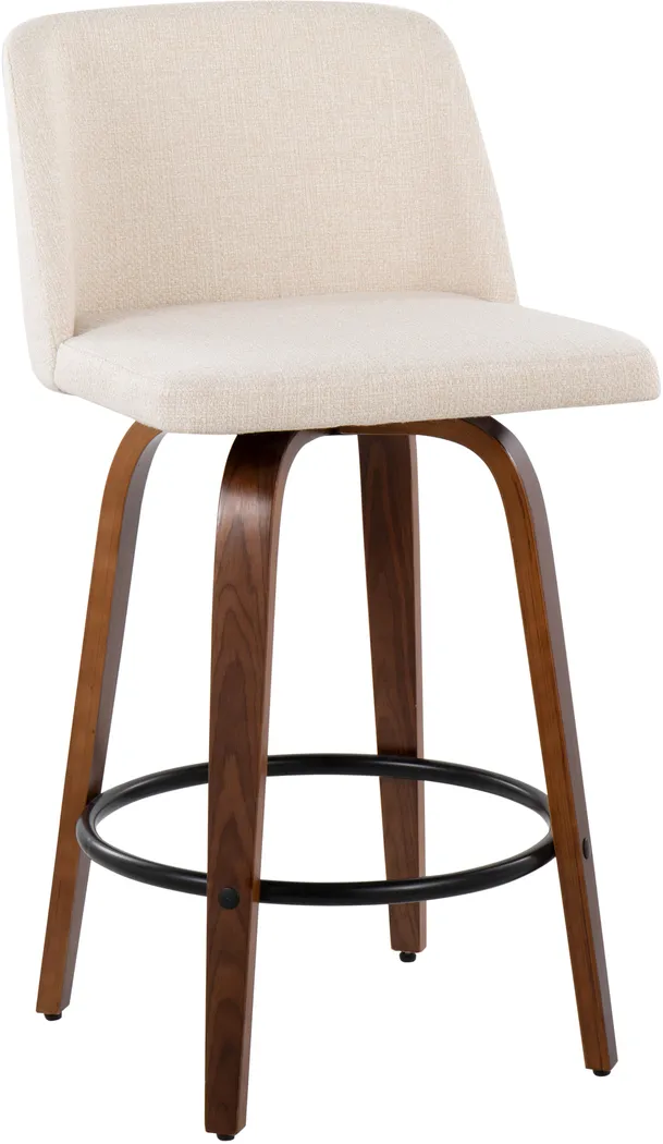 Clyo I Cream Counter Stool Set of 2 - Thumbnail - Image 2