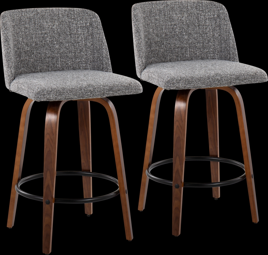 Clyo I Gray Counter Stool Set of 2 - Thumbnail - Image 1
