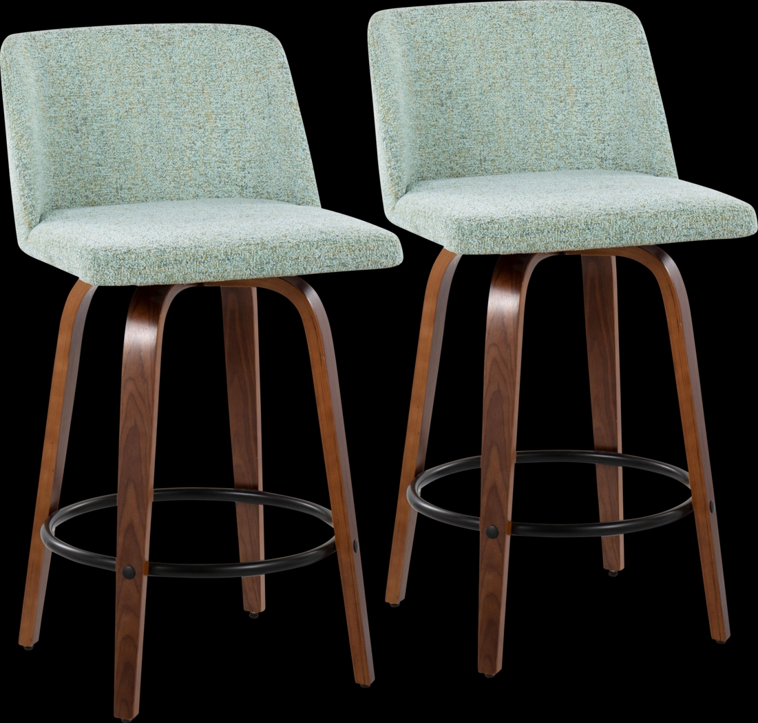 Clyo I Green Counter Stool Set of 2 - Thumbnail - Image 1