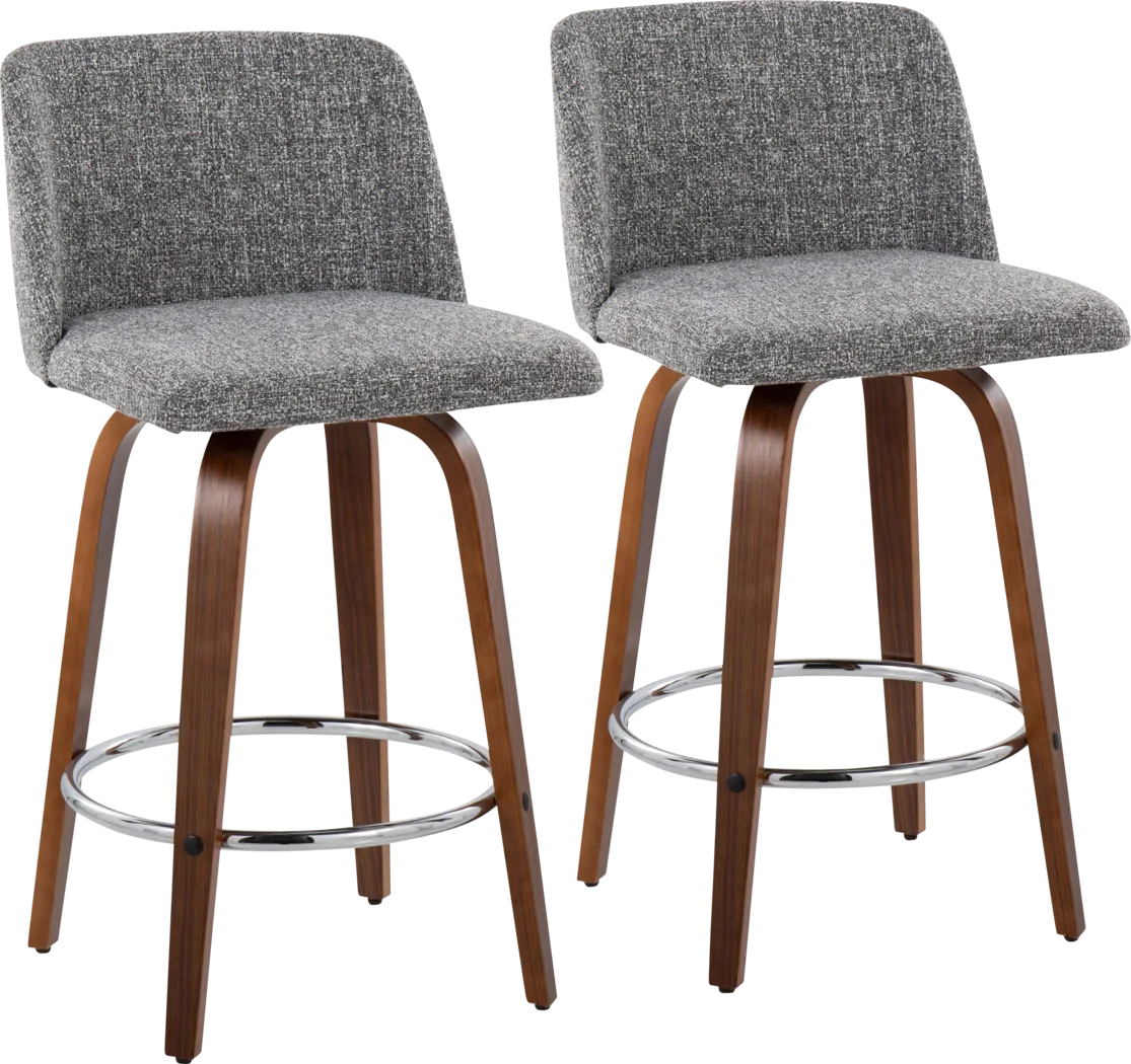 Clyo II Gray Counter Stool Set of 2 - Thumbnail - Image 1