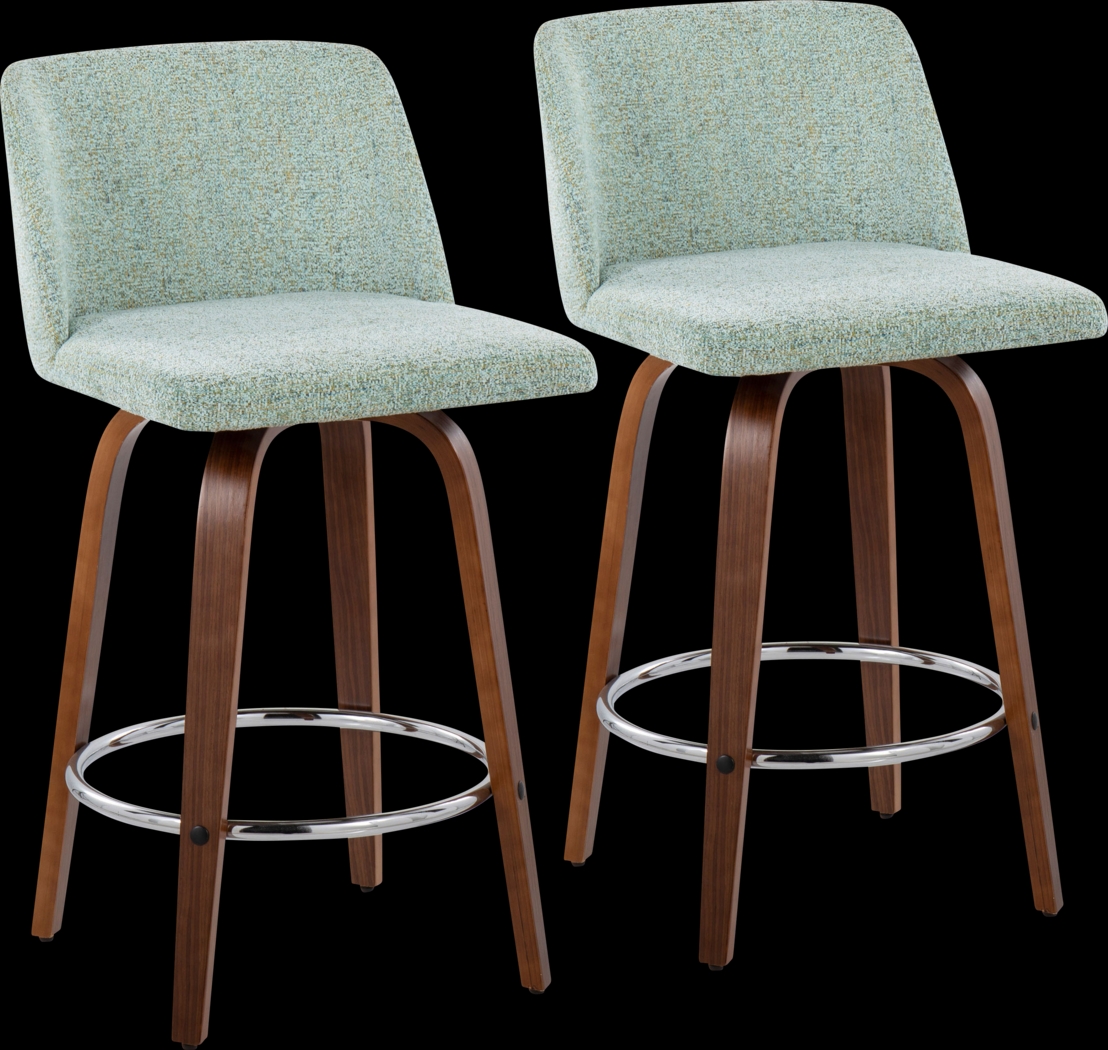 Clyo II Green Counter Stool Set - Thumbnail - Image 1