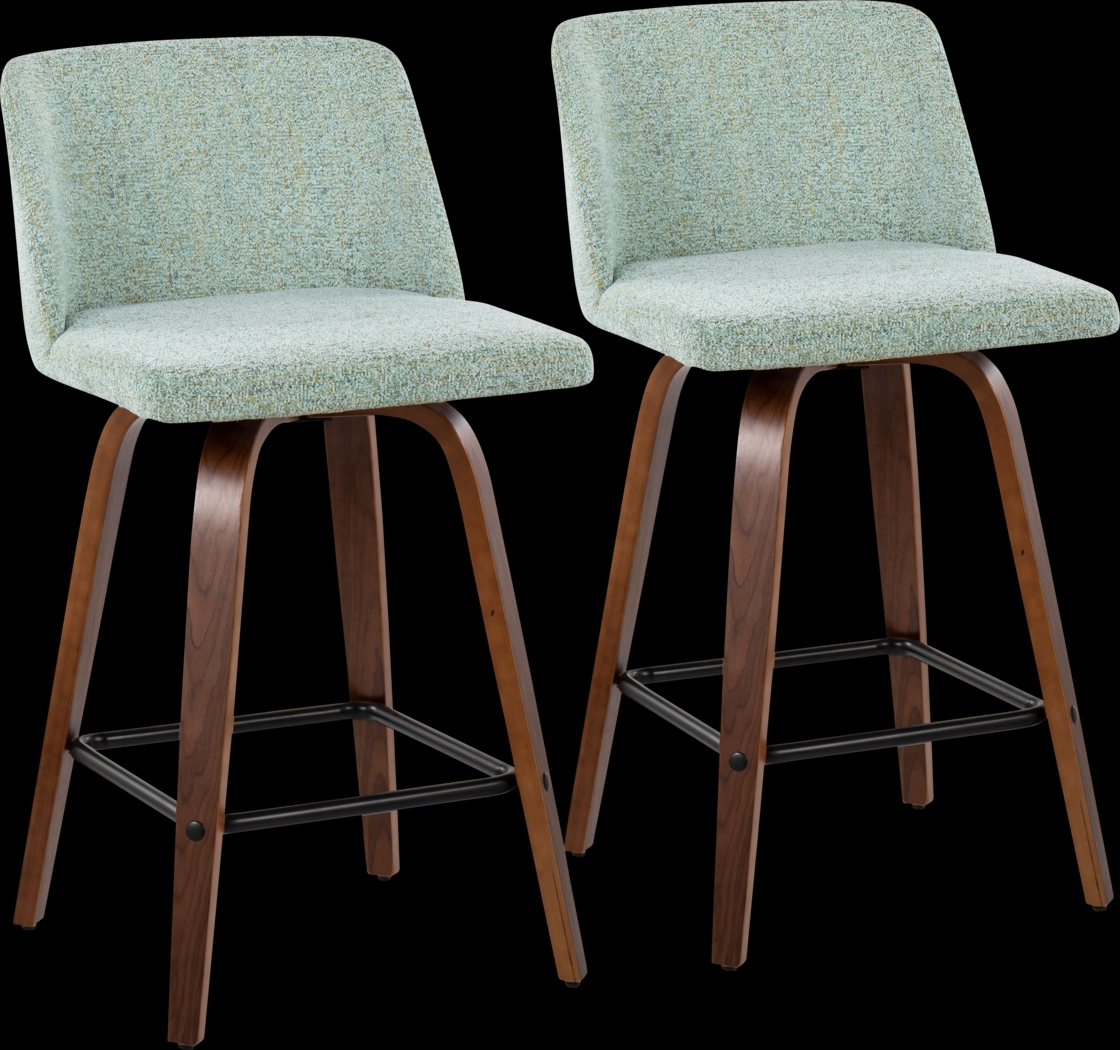 Clyo III Green Counter Stool Set of 2 - Thumbnail - Image 1