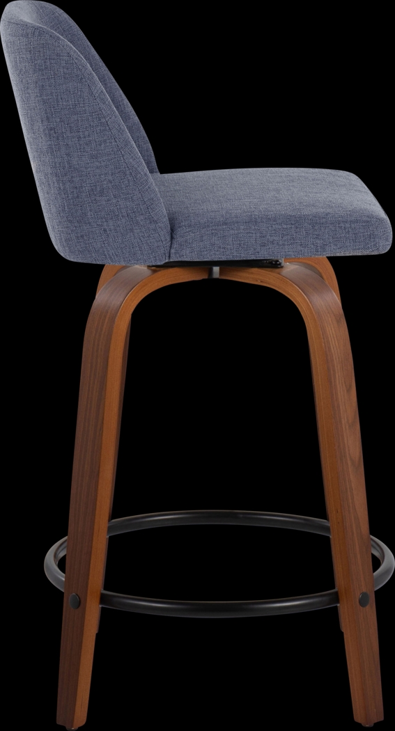 Clyo IV Blue Swivel Counter Height Stool, Set of 2 - Thumbnail - Image 4