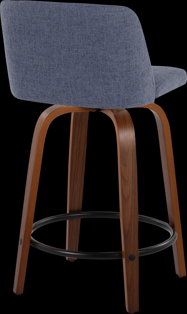 Clyo IV Blue Swivel Counter Height Stool, Set of 2 - Thumbnail - Image 5