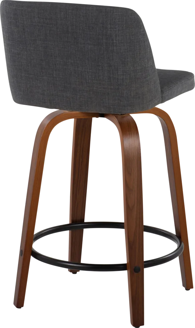 Clyo IV Charcoal Swivel Counter Height Stool, Set of 2 - Thumbnail - Image 5