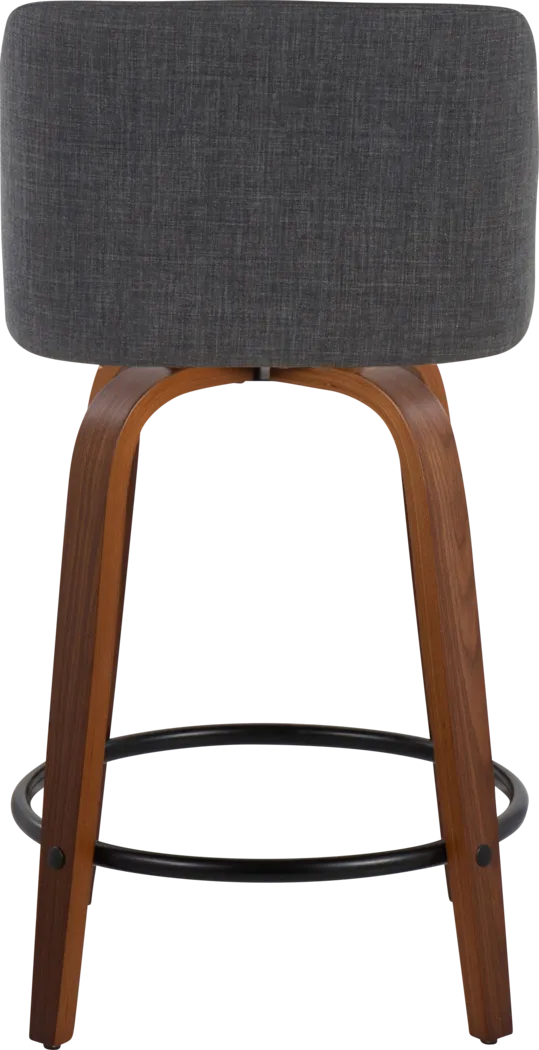 Clyo IV Charcoal Swivel Counter Height Stool, Set of 2 - Thumbnail - Image 6