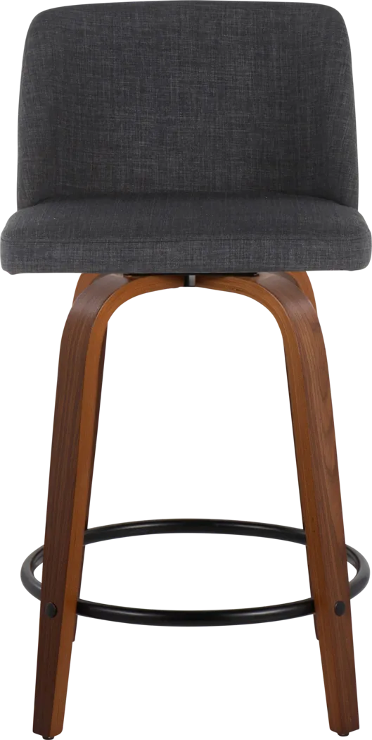 Clyo IV Charcoal Swivel Counter Height Stool, Set of 2 - Thumbnail - Image 7