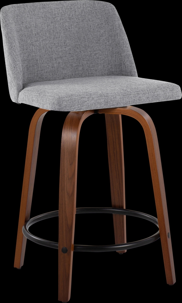 Clyo IV Gray Swivel Counter Height Stool, Set of 2 - Thumbnail - Image 3