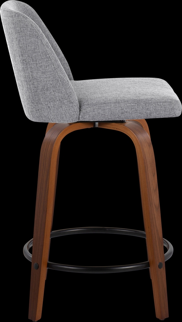 Clyo IV Gray Swivel Counter Height Stool, Set of 2 - Thumbnail - Image 4