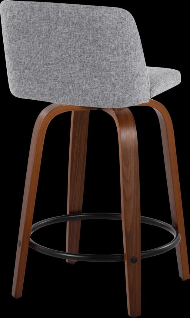 Clyo IV Gray Swivel Counter Height Stool, Set of 2 - Thumbnail - Image 5