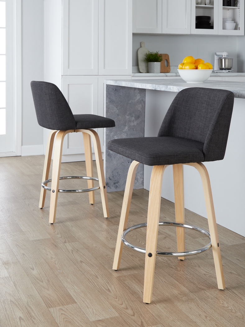 Clyo IX Black Swivel Counter Height Stool, Set of 2 - Thumbnail - Image 9