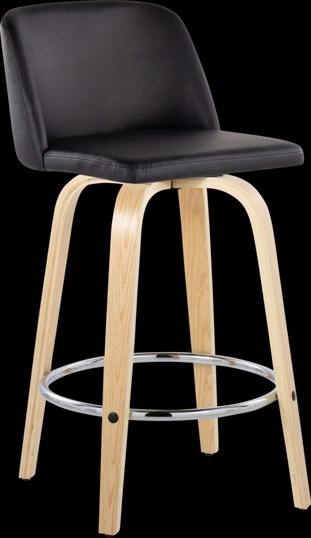 Clyo IX Black Swivel Counter Height Stool, Set of 2 - Thumbnail - Image 3