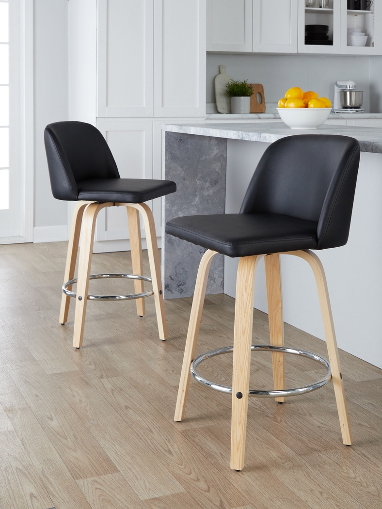 Clyo IX Black Swivel Counter Height Stool, Set of 2 - Thumbnail - Image 9