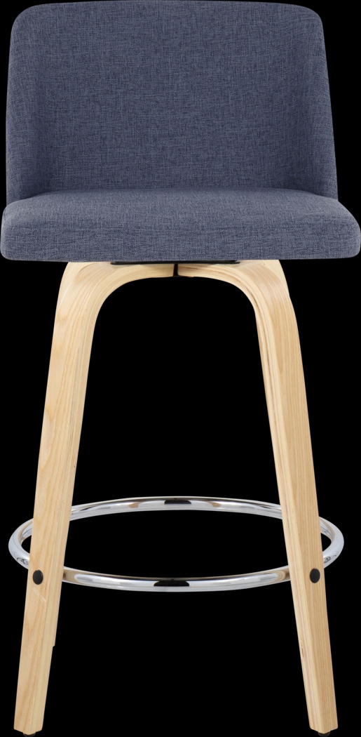 Clyo IX Blue Swivel Counter Height Stool, Set of 2 - Thumbnail - Image 7