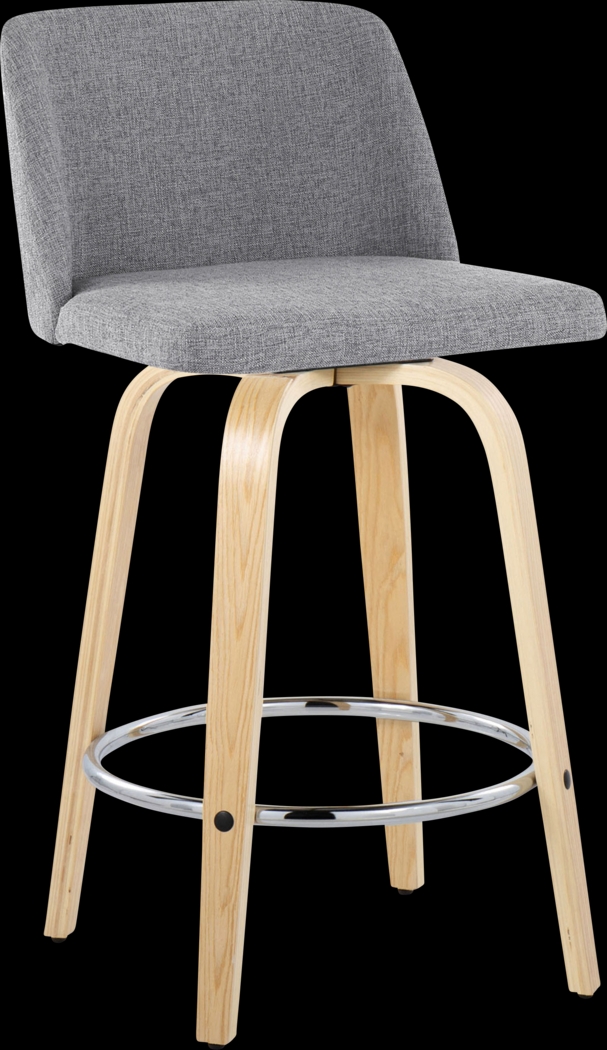 Clyo IX Gray Swivel Counter Height Stool, Set of 2 - Thumbnail - Image 3