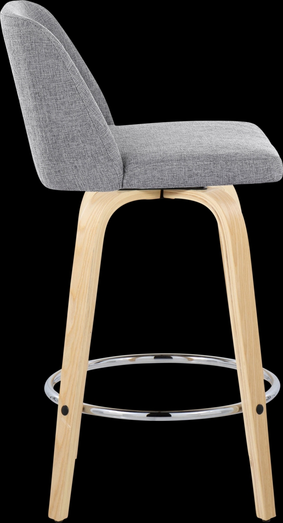 Clyo IX Gray Swivel Counter Height Stool, Set of 2 - Thumbnail - Image 4