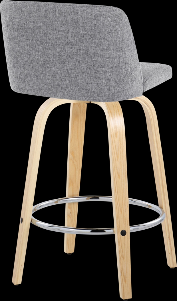 Clyo IX Gray Swivel Counter Height Stool, Set of 2 - Thumbnail - Image 5