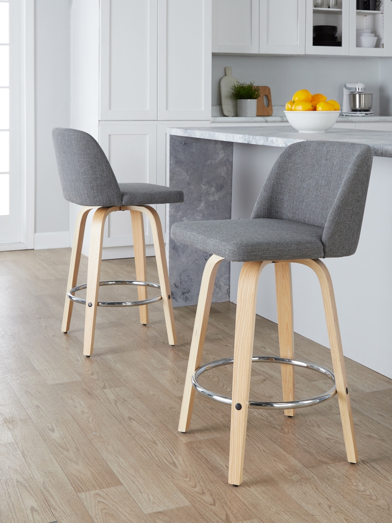 Clyo IX Gray Swivel Counter Height Stool, Set of 2 - Thumbnail - Image 9