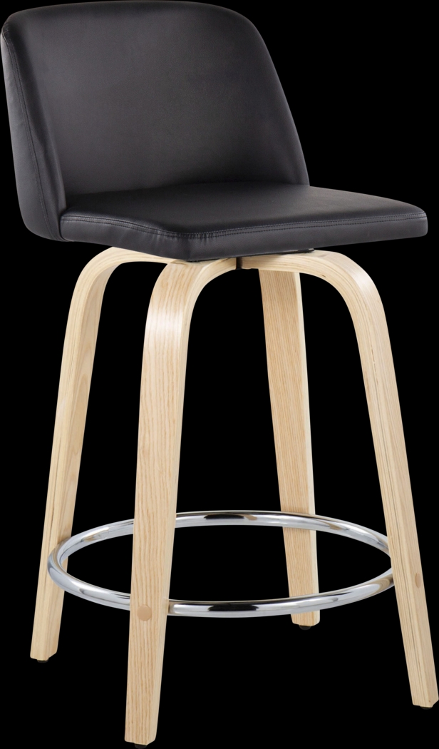 Clyo V Black Swivel Counter Height Stool, Set of 2 - Thumbnail - Image 3