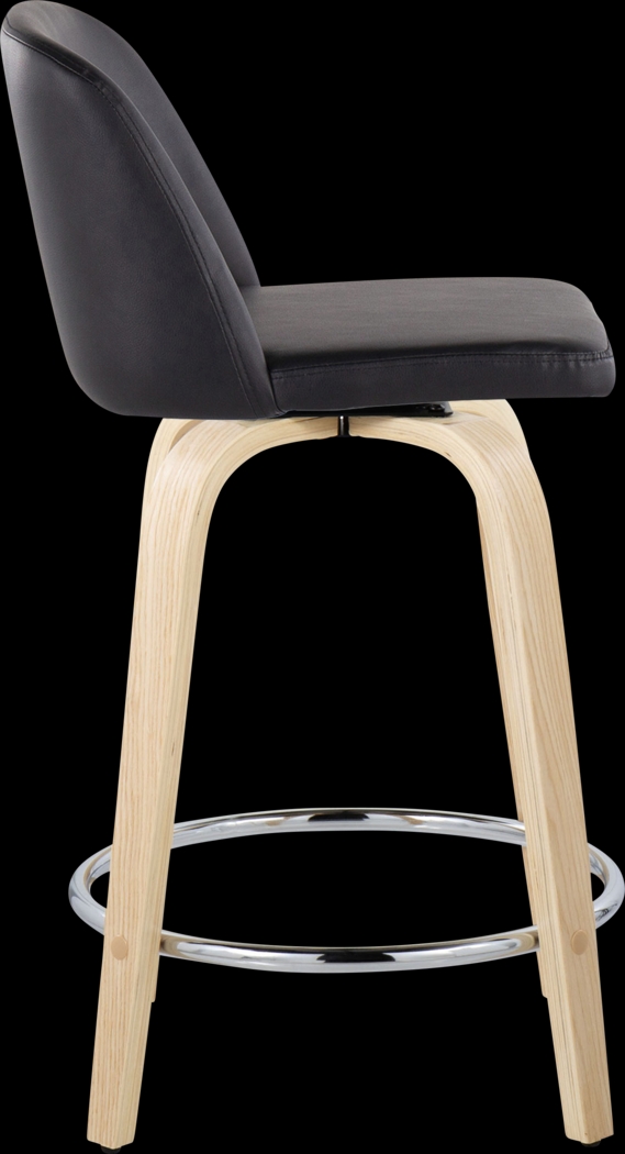 Clyo V Black Swivel Counter Height Stool, Set of 2 - Thumbnail - Image 4