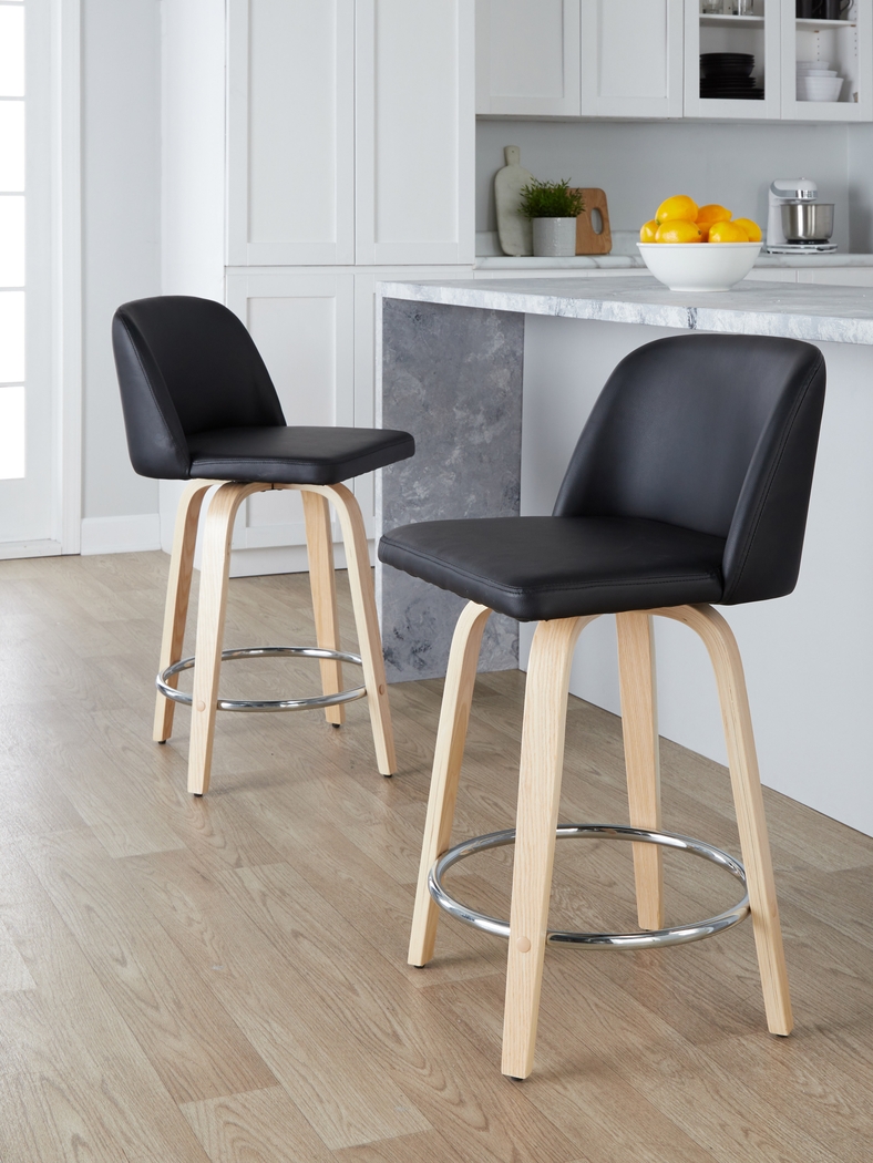 Clyo V Black Swivel Counter Height Stool, Set of 2 - Thumbnail - Image 9
