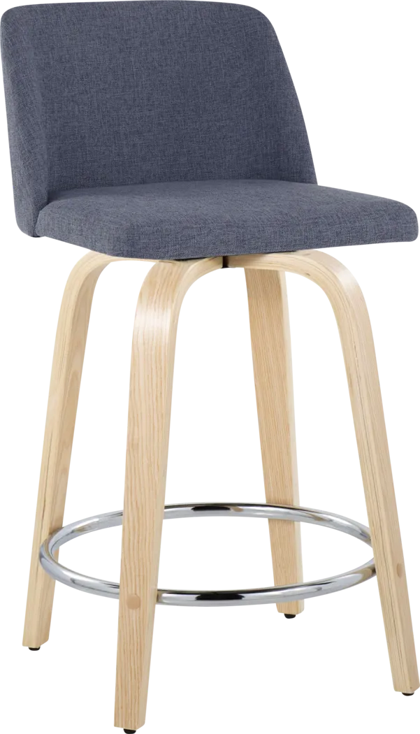 Clyo V Blue Swivel Counter Height Stool, Set of 2 - Thumbnail - Image 3