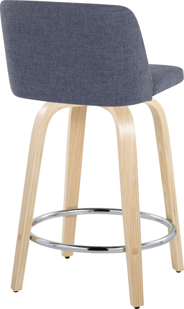 Clyo V Blue Swivel Counter Height Stool, Set of 2 - Thumbnail - Image 5