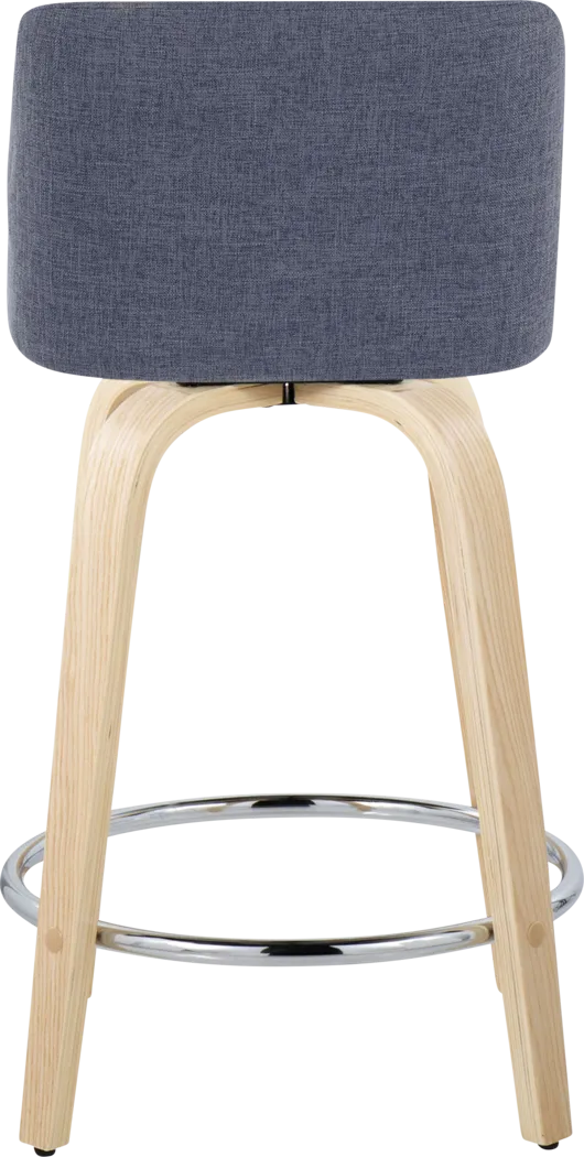 Clyo V Blue Swivel Counter Height Stool, Set of 2 - Thumbnail - Image 6