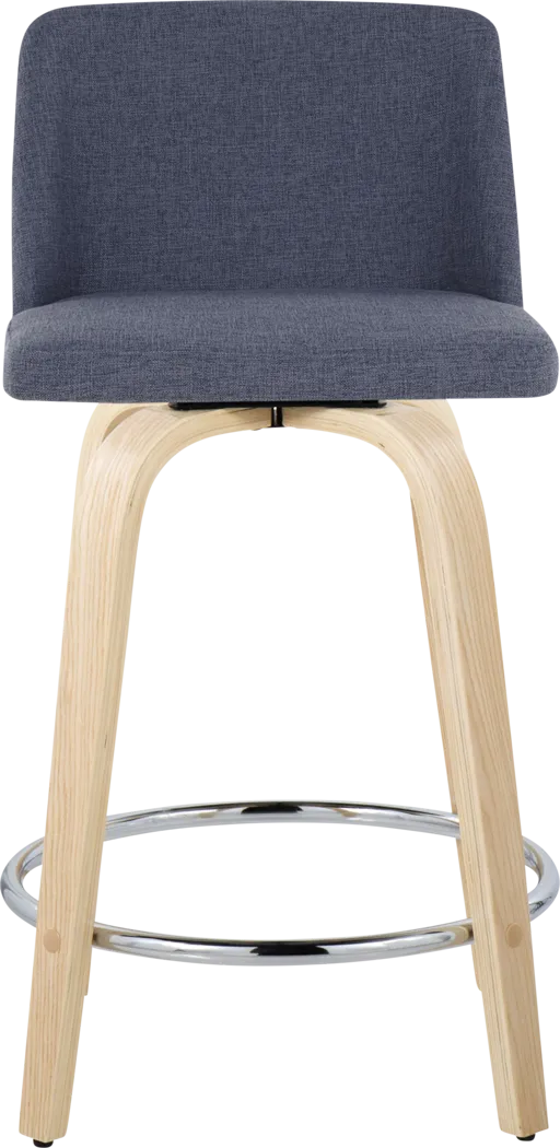 Clyo V Blue Swivel Counter Height Stool, Set of 2 - Thumbnail - Image 7