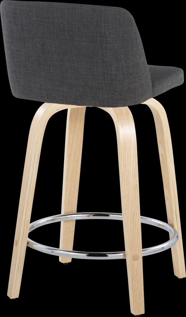 Clyo V Charcoal Swivel Counter Height Stool, Set of 2 - Thumbnail - Image 5